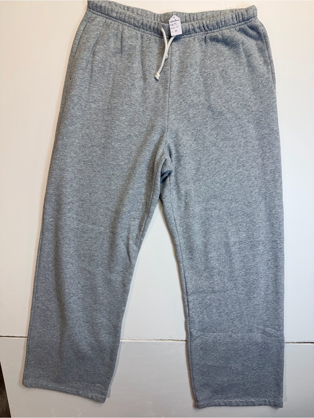 W134 Eddie Bauer Light Gray Drawstring Track Pants